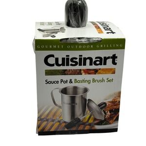 Cuisinart Stainless Steel Sauce Pot and Basting Brush Set BBQ Grill CBP-116 NEW